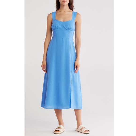 Vince Camuto Blue Sleeveless Midi Sundress - Size 6 - New With Tag - Reemoly - Picture 1 of 4